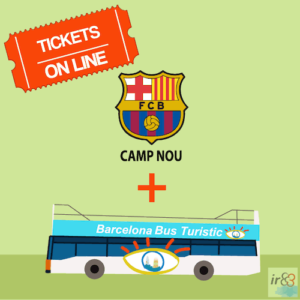 F.C Barcelona Fußballstadion und Touristenbus Barcelona